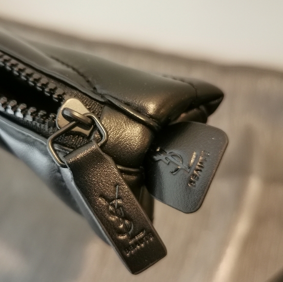 Yves Saint Laurent YSL Beaute Makeup Cosmetic Bag Toiletry Travel Pouch Black - Picture 9 of 11